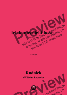 page one of Rudnick-Ich kanns nicht fassen,in A Major