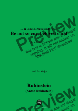 page one of A. Rubinstein-Thu' nicht so spröde schönes Kind(Be not so coy, beloved child),Op.34 No.11,in G flat Major