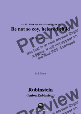 page one of A. Rubinstein-Thu' nicht so spröde schönes Kind(Be not so coy, beloved child),Op.34 No.11,in E Major