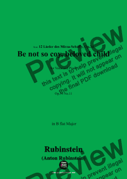 page one of A. Rubinstein-Thu' nicht so spröde schönes Kind(Be not so coy, beloved child),Op.34 No.11,in B flat Major