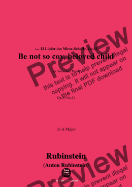 page one of A. Rubinstein-Thu' nicht so spröde schönes Kind(Be not so coy, beloved child),Op.34 No.11,in A Major