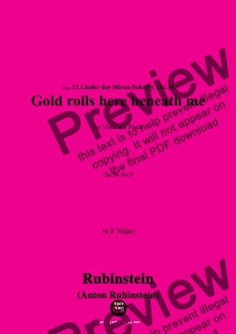 page one of A. Rubinstein-Gelb rollt mir zu Füssen(Gold rolls here beneath me),Op.34 No.9,in F Major