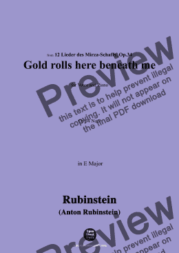 page one of A. Rubinstein-Gelb rollt mir zu Füssen(Gold rolls here beneath me),Op.34 No.9,in E Major