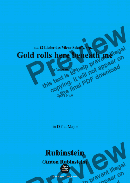 page one of A. Rubinstein-Gelb rollt mir zu Füssen(Gold rolls here beneath me),Op.34 No.9,in D flat Major