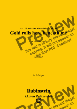 page one of A. Rubinstein-Gelb rollt mir zu Füssen(Gold rolls here beneath me),Op.34 No.9,in B Major