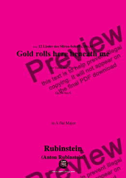 page one of A. Rubinstein-Gelb rollt mir zu Füssen(Gold rolls here beneath me),Op.34 No.9,in A flat Major