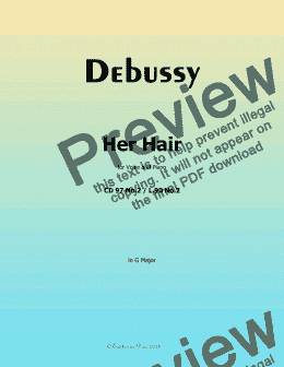 page one of Debussy-Her Hair, in G Major