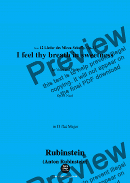 page one of A. Rubinstein-Ich fühle deinen Odem(I feel thy breath in sweetness),Op.34 No.6,in D flat Major