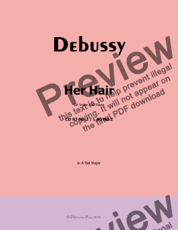 page one of Debussy-Her Hair, in A flat Major