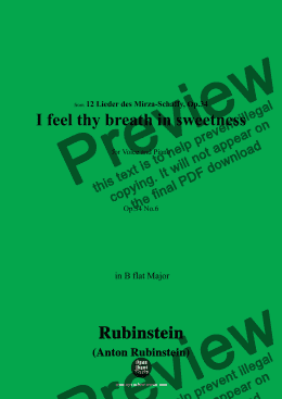 page one of A. Rubinstein-Ich fühle deinen Odem(I feel thy breath in sweetness),Op.34 No.6,in B flat Major