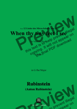 page one of A. Rubinstein-Seh' ich Deine zarten Füsschen an(When thy tiny feet I see),Op.34 No.3,in G flat Major