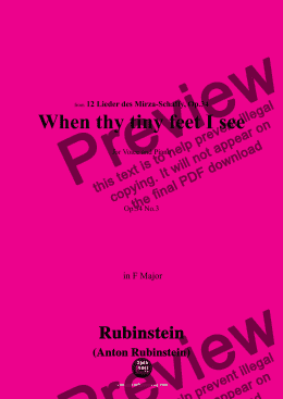 page one of A. Rubinstein-Seh' ich Deine zarten Füsschen an(When thy tiny feet I see),Op.34 No.3,in F Major