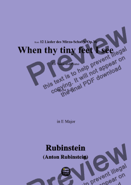 page one of A. Rubinstein-Seh' ich Deine zarten Füsschen an(When thy tiny feet I see),Op.34 No.3,in E Major