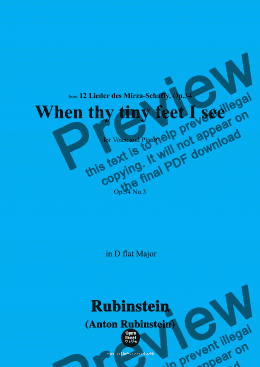 page one of A. Rubinstein-Seh' ich Deine zarten Füsschen an(When thy tiny feet I see),Op.34 No.3,in D flat Major