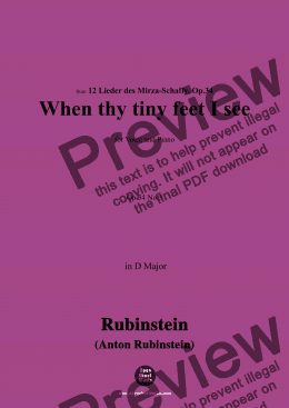 page one of A. Rubinstein-Seh' ich Deine zarten Füsschen an(When thy tiny feet I see),Op.34 No.3,in D Major