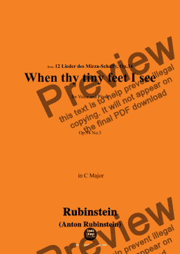 page one of A. Rubinstein-Seh' ich Deine zarten Füsschen an(When thy tiny feet I see),Op.34 No.3,in C Major