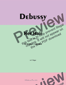 page one of Debussy-Her Hair, in F Major