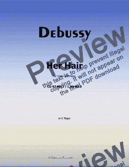 page one of Debussy-Her Hair, in E Major