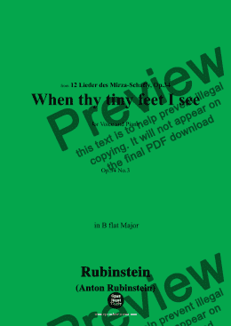 page one of A. Rubinstein-Seh' ich Deine zarten Füsschen an(When thy tiny feet I see),Op.34 No.3,in B flat Major