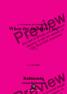 page one of A. Rubinstein-Seh' ich Deine zarten Füsschen an(When thy tiny feet I see),Op.34 No.3,in A flat Major