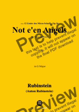 page one of A. Rubinstein-Nicht mit Engeln in blauen Himmelszelt(Not e'en Angels),Op.34 No.1,in G Major