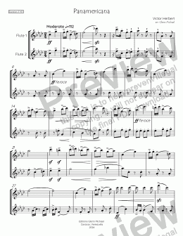 page one of Panamericana  for 2 flutes 