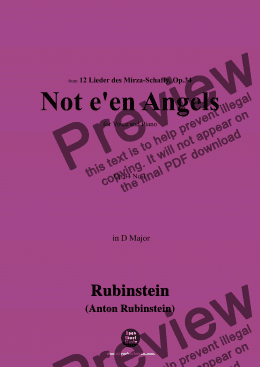 page one of A. Rubinstein-Nicht mit Engeln in blauen Himmelszelt(Not e'en Angels),Op.34 No.1,in D Major