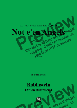 page one of A. Rubinstein-Nicht mit Engeln in blauen Himmelszelt(Not e'en Angels),Op.34 No.1,in B flat Major