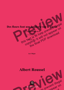 page one of A. Roussel-Des fleurs font une broderie sur le gazon(1927),Op.35 No.1,in A Major