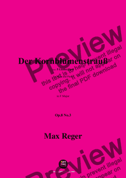 page one of M. Reger-Der Kornblumenstrauß,in F Major,Op.8 No.3