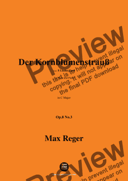 page one of M. Reger-Der Kornblumenstrauß,in C Major,Op.8 No.3