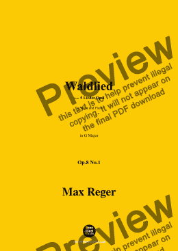 page one of M. Reger-Waldlied,in G Major,Op.8 No.1