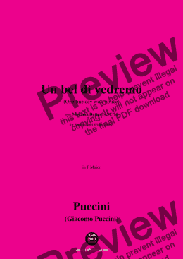 page one of G. Puccini-Un bel dì vedremo(One fine day we'll notice),Act II,in F Major