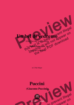 page one of G. Puccini-Un bel dì vedremo(One fine day we'll notice),Act II,in E flat Major