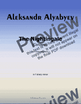 page one of Alyabyev-The Nightingale(Соловеn) in f sharp minor