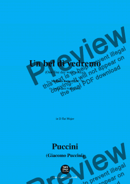 page one of G. Puccini-Un bel dì vedremo(One fine day we'll notice),Act II,in D flat Major