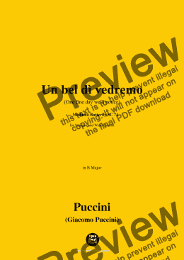 page one of G. Puccini-Un bel dì vedremo(One fine day we'll notice),Act II,in B Major