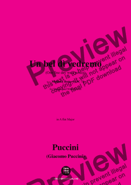 page one of G. Puccini-Un bel dì vedremo(One fine day we'll notice),Act II,in A flat Major