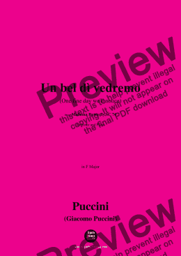 page one of G. Puccini-Un bel dì vedremo(One fine day we'll notice),Act II,in F Major