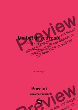 page one of G. Puccini-Un bel dì vedremo(One fine day we'll notice),Act II,in E flat Major