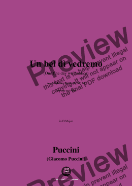 page one of G. Puccini-Un bel dì vedremo(One fine day we'll notice),Act II,in D Major