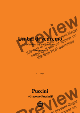 page one of G. Puccini-Un bel dì vedremo(One fine day we'll notice),Act II,in C Major