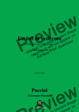 page one of G. Puccini-Un bel dì vedremo(One fine day we'll notice),Act II,in B flat Major