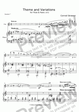 page one of Theme and Variations for Flute & Piano