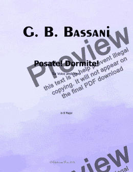 page one of G. B. Bassani-Posate!Dormite!in B Major