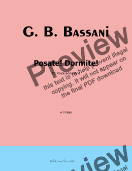 page one of G. B. Bassani-Posate!Dormite!in G Major