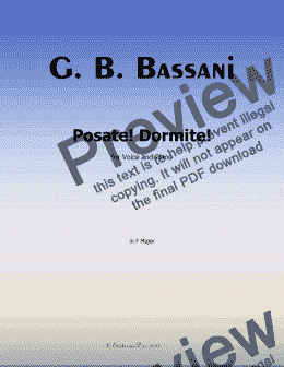 page one of G. B. Bassani-Posate!Dormite!,in F Major