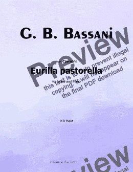 page one of G. B. Bassani-Eurilla pastorella,in D Major