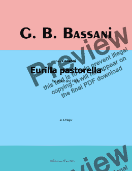 page one of G. B. Bassani-Eurilla pastorella,in A Major