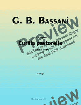 page one of G. B. Bassani-Eurilla pastorella,in B Major